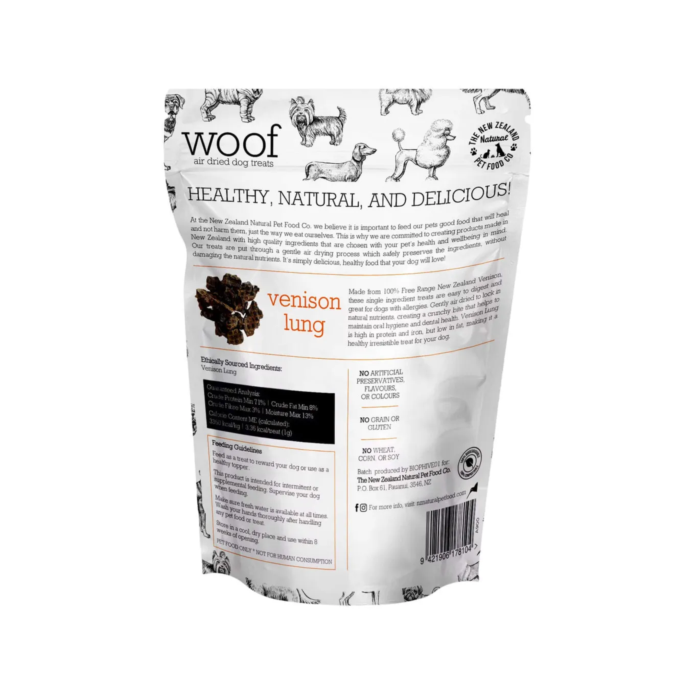 The New Zealand Natural Pet Food Co. WOOF Air Dried Dog Treats