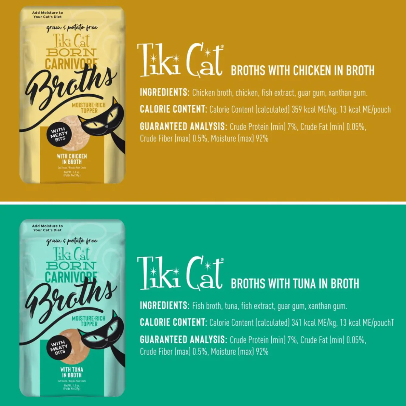 Tiki Cat Born Carnivore Broths Wet Cat Food Topper