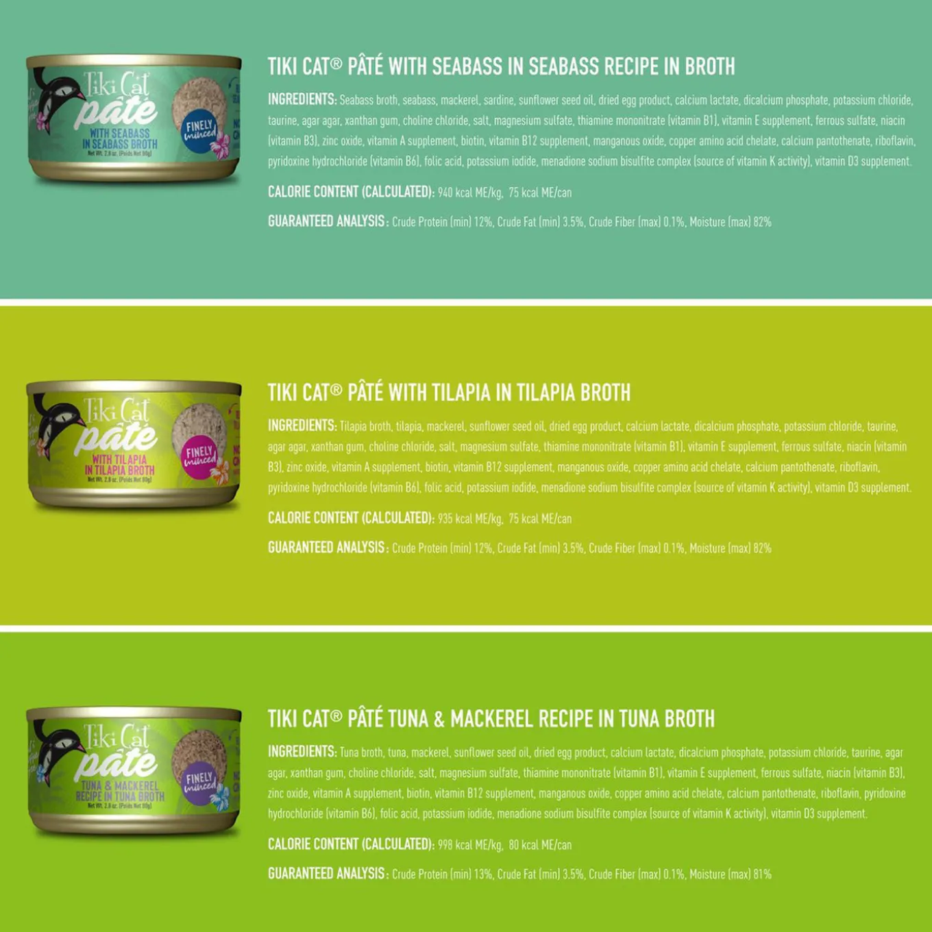 Tiki Cat Fish Favorites Pate Wet Cat Food