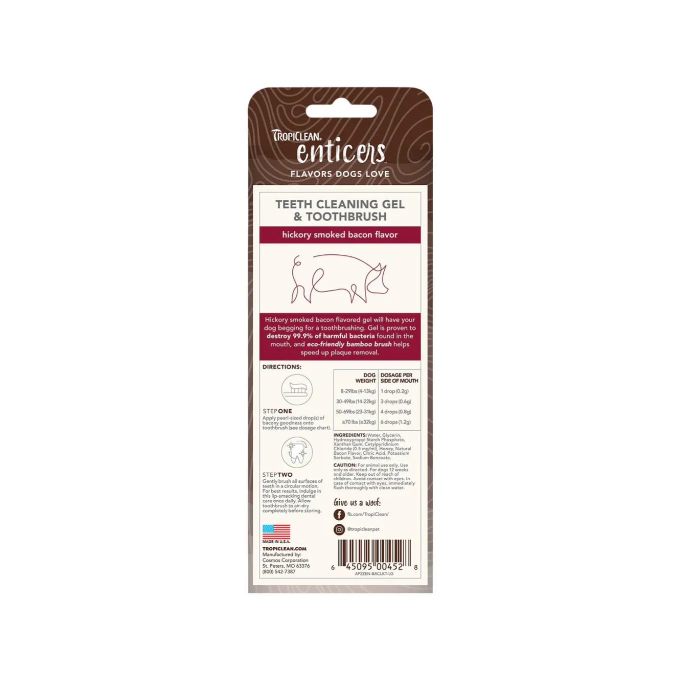 TropiClean Enticers Toothbrush & Toothpaste Combo for Dogs