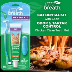 Tropiclean Fresh Breath Odor & Tartar Control Cat Dental Kit