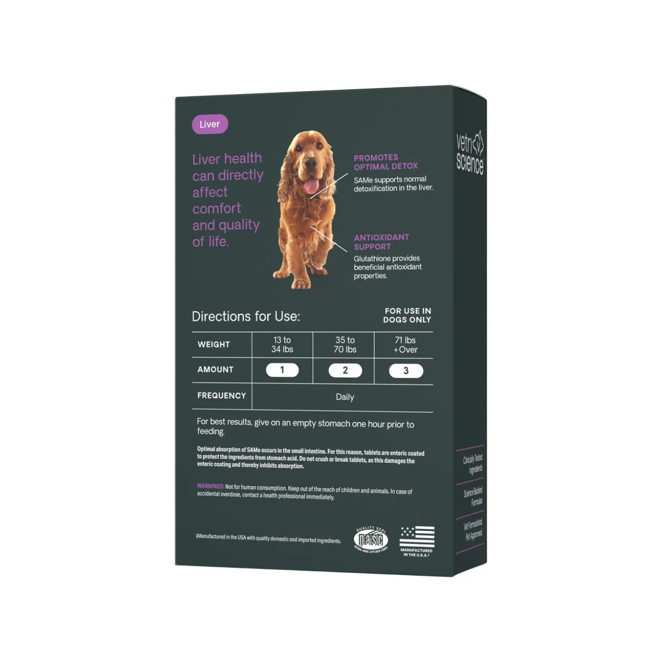 VetriScience SAMe Liver Health Supplement for Dogs & Cats