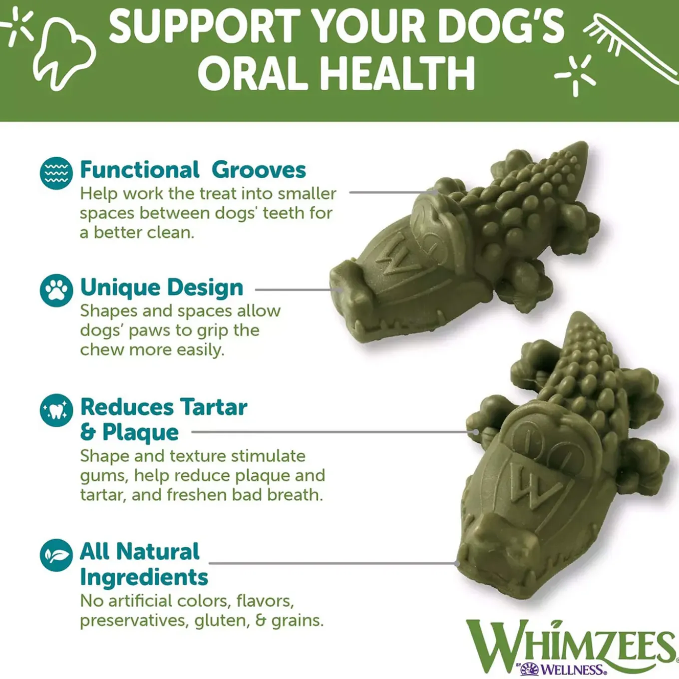 Whimzees Vegetarian Dental Chews for Dogs