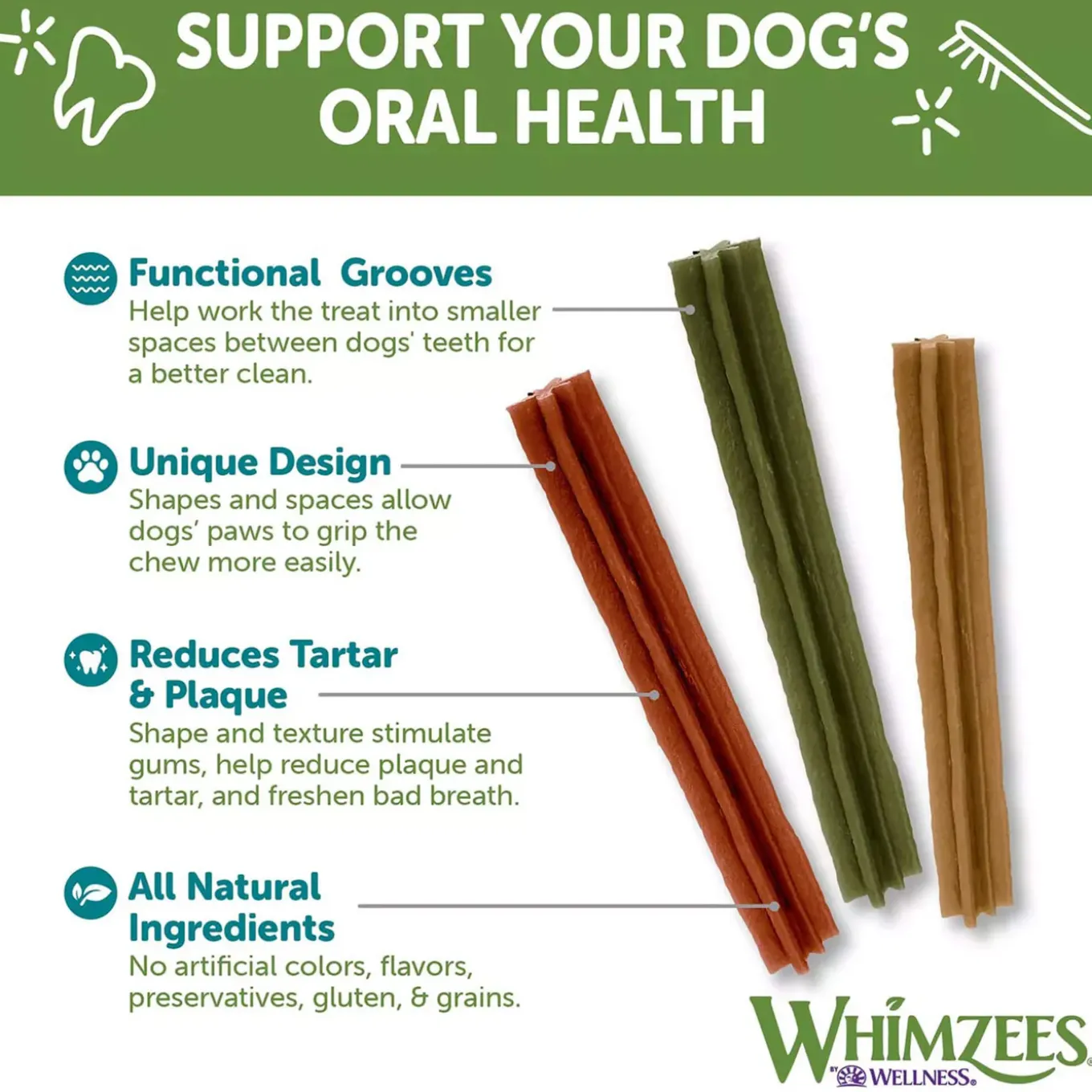Whimzees Vegetarian Dental Chews for Dogs