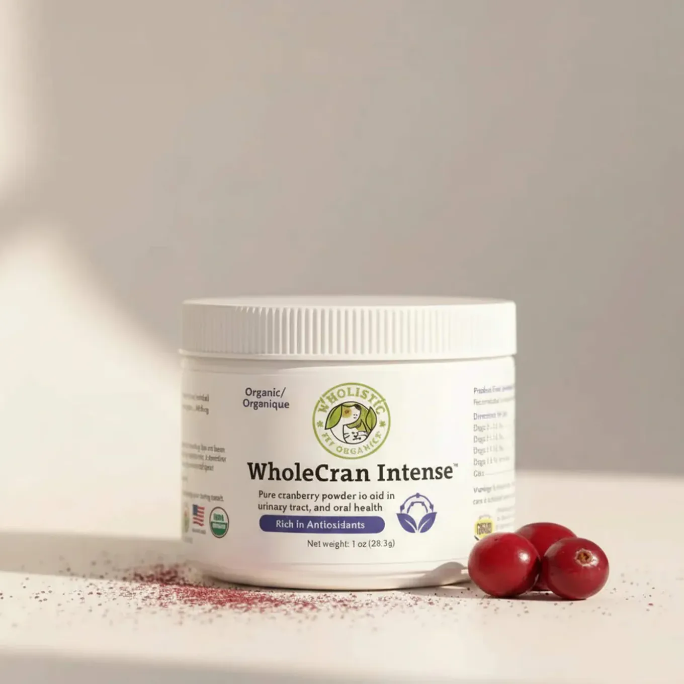 Wholistic Pet Organics WholeCran Intense Pure Cranberry Powder for Dogs & Cats