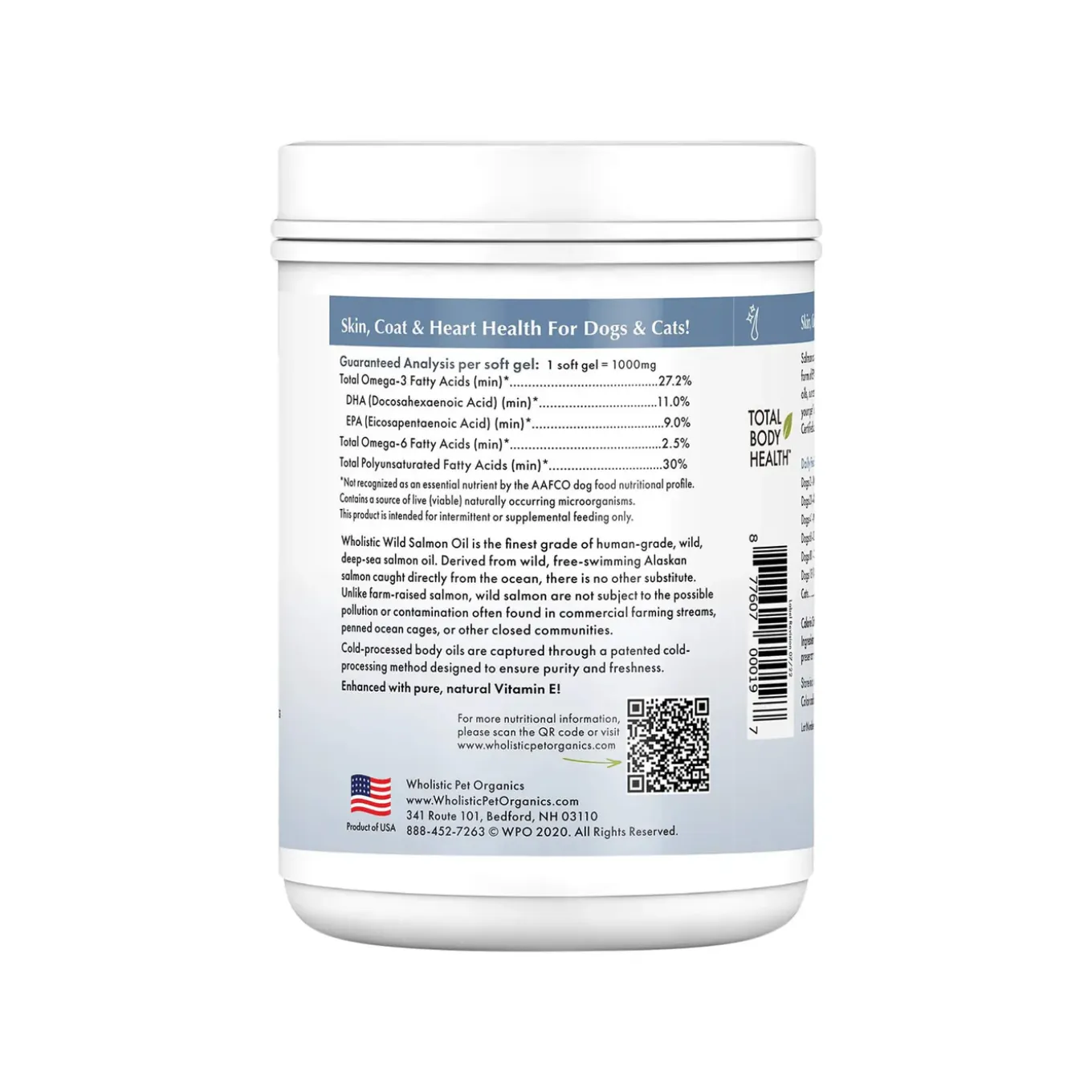 Wholistic Pet Organics Wild Salmon Oil for Dogs & Cats