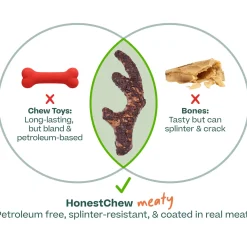 Woof HonestChew Meaty Beef Coated Ultra Tough Plant Based Dog Chew Toy