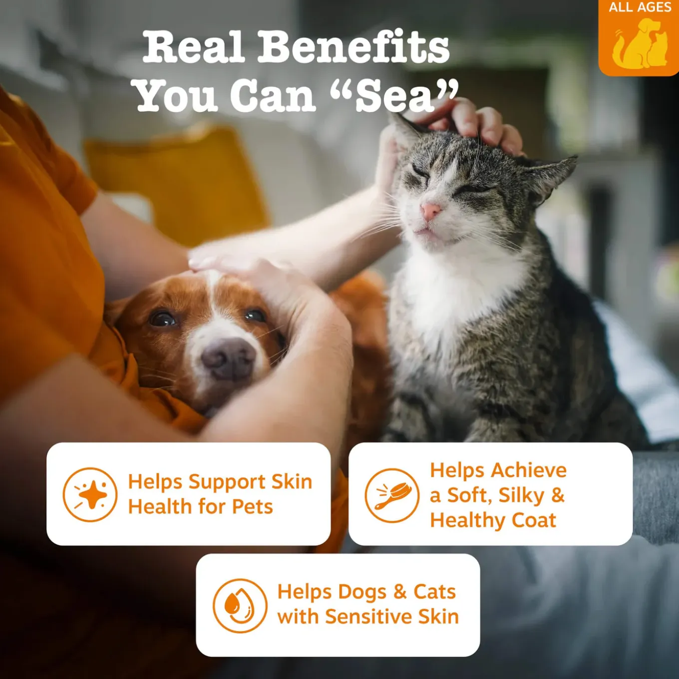 Zesty Paws Omega-3 Blend Pollock & Salmon Oil for Dogs & Cats