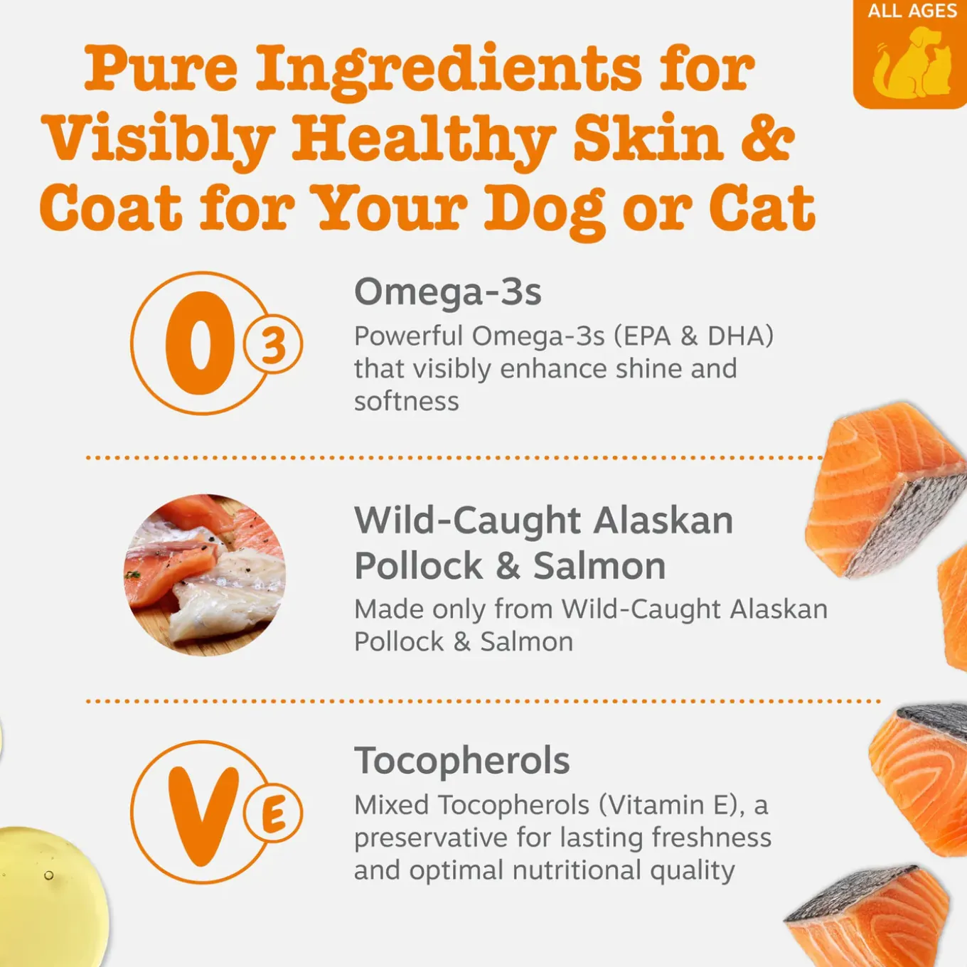 Zesty Paws Omega-3 Blend Pollock & Salmon Oil for Dogs & Cats