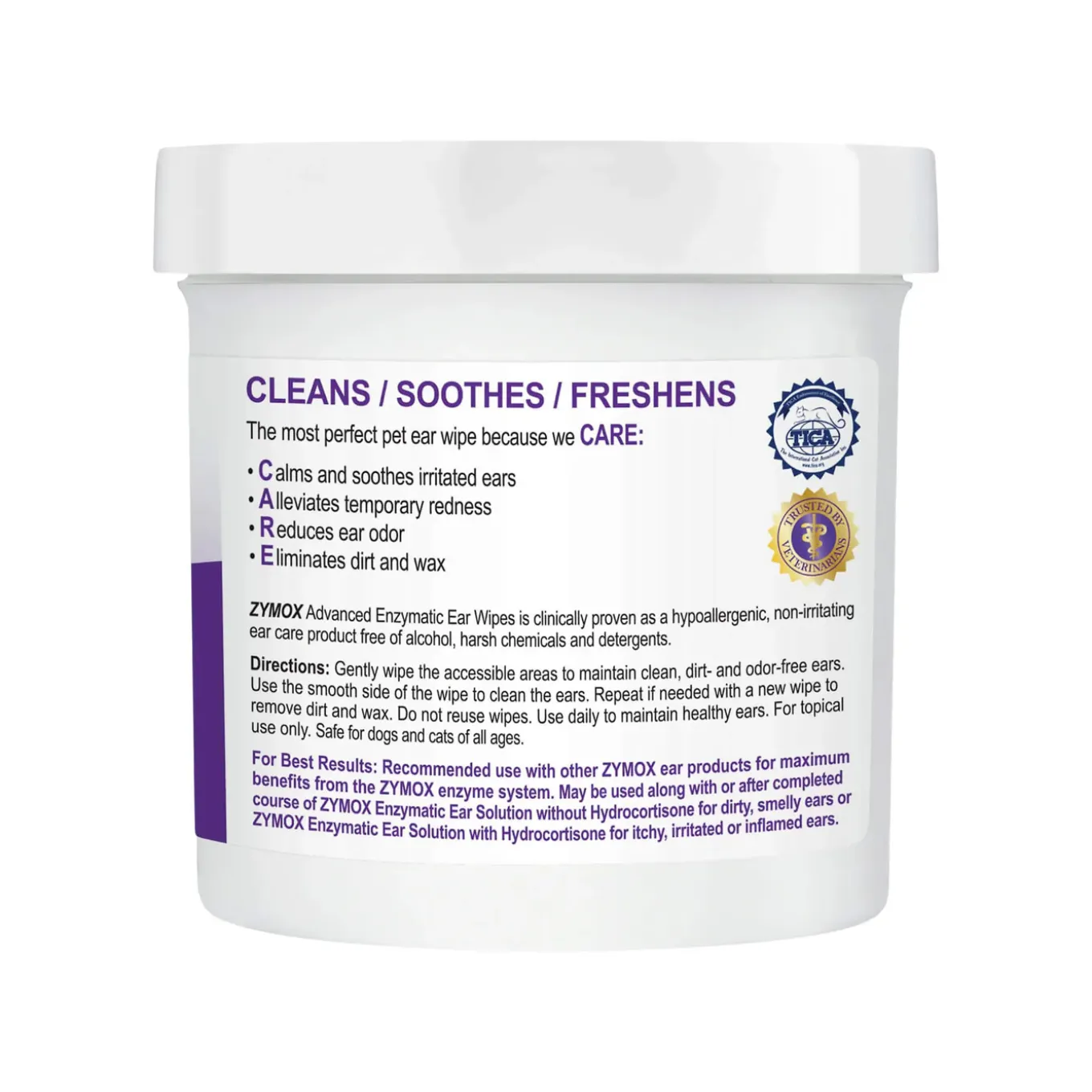 Zymox Advanced Enzymatic Ear Wipes for Dogs & Cats