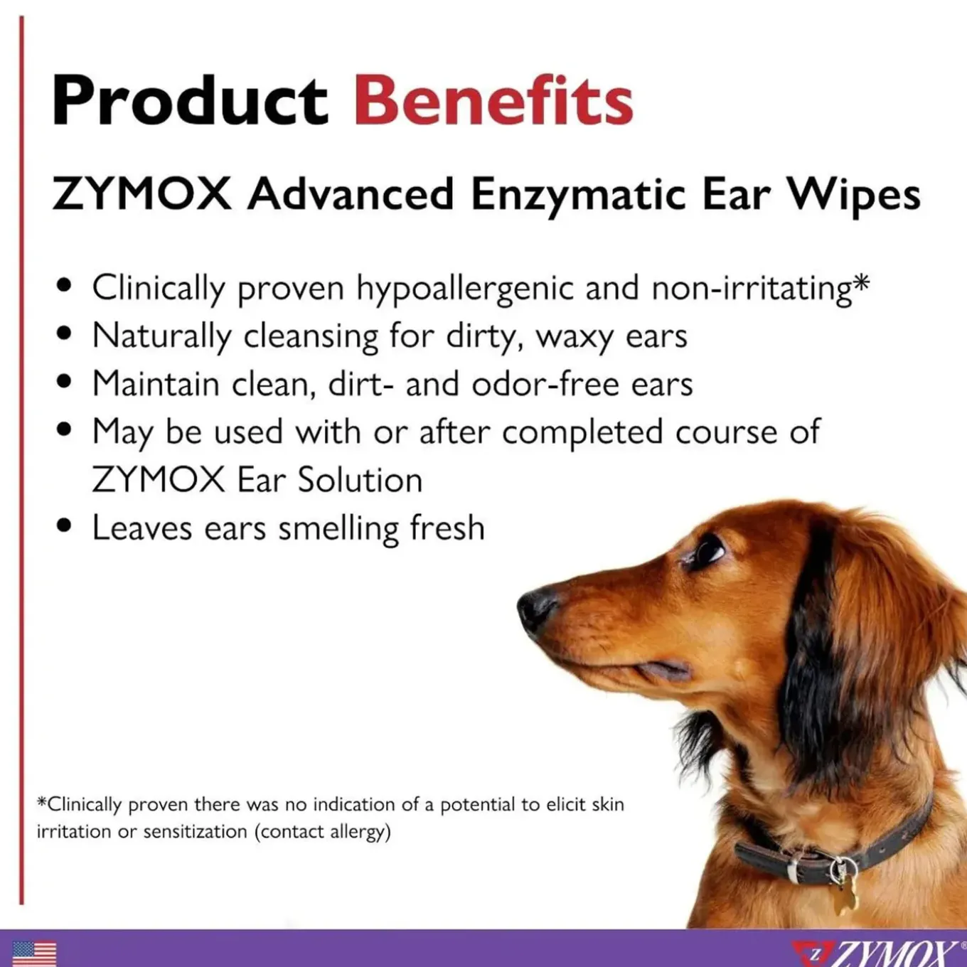 Zymox Advanced Enzymatic Ear Wipes for Dogs & Cats