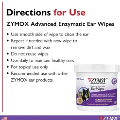 Zymox Advanced Enzymatic Ear Wipes for Dogs & Cats