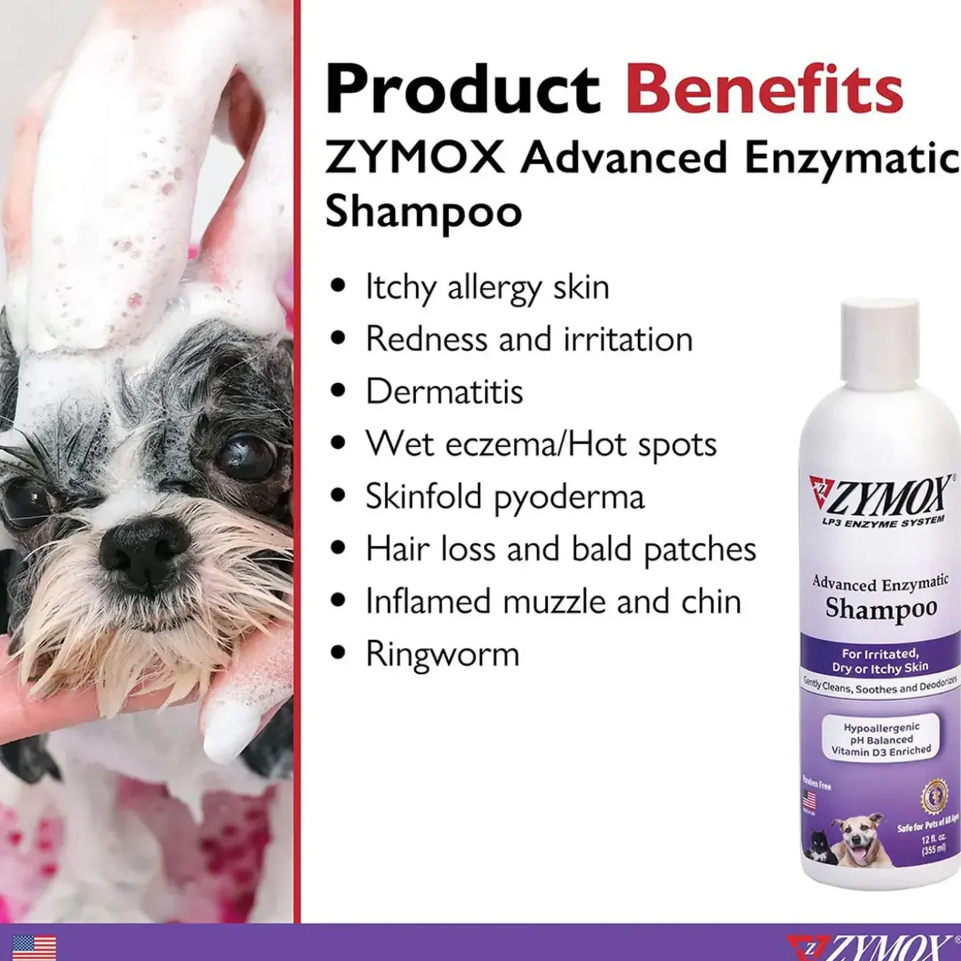 Zymox Advanced Enzymatic Dry or Itchy Skin Shampoo for Dogs & Cats