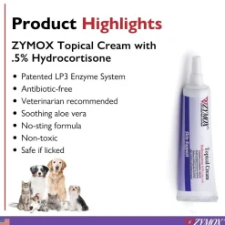 Zymox Topical Cream with Hydrocortisone for Dogs & Cats