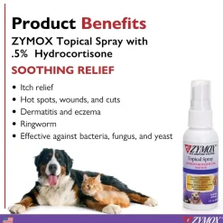 Zymox Topical Spray with Hydrocortisone for Dogs & Cats
